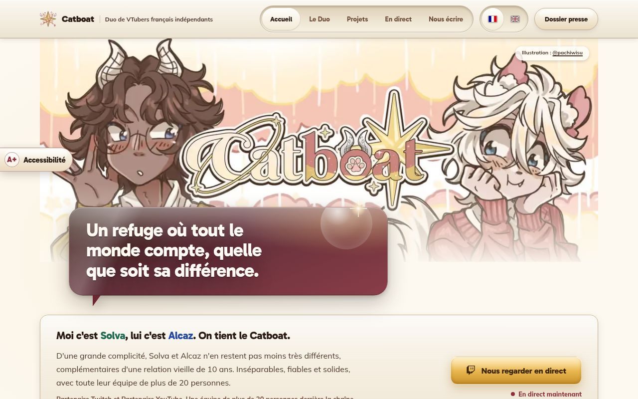 Homepage screenshot of catboat.fr