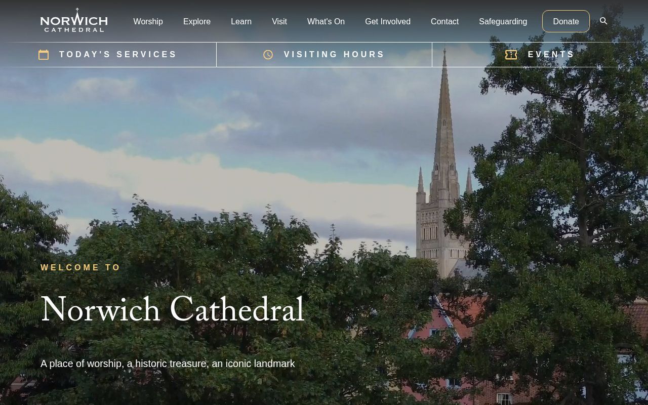 Homepage screenshot of cathedral.org.uk