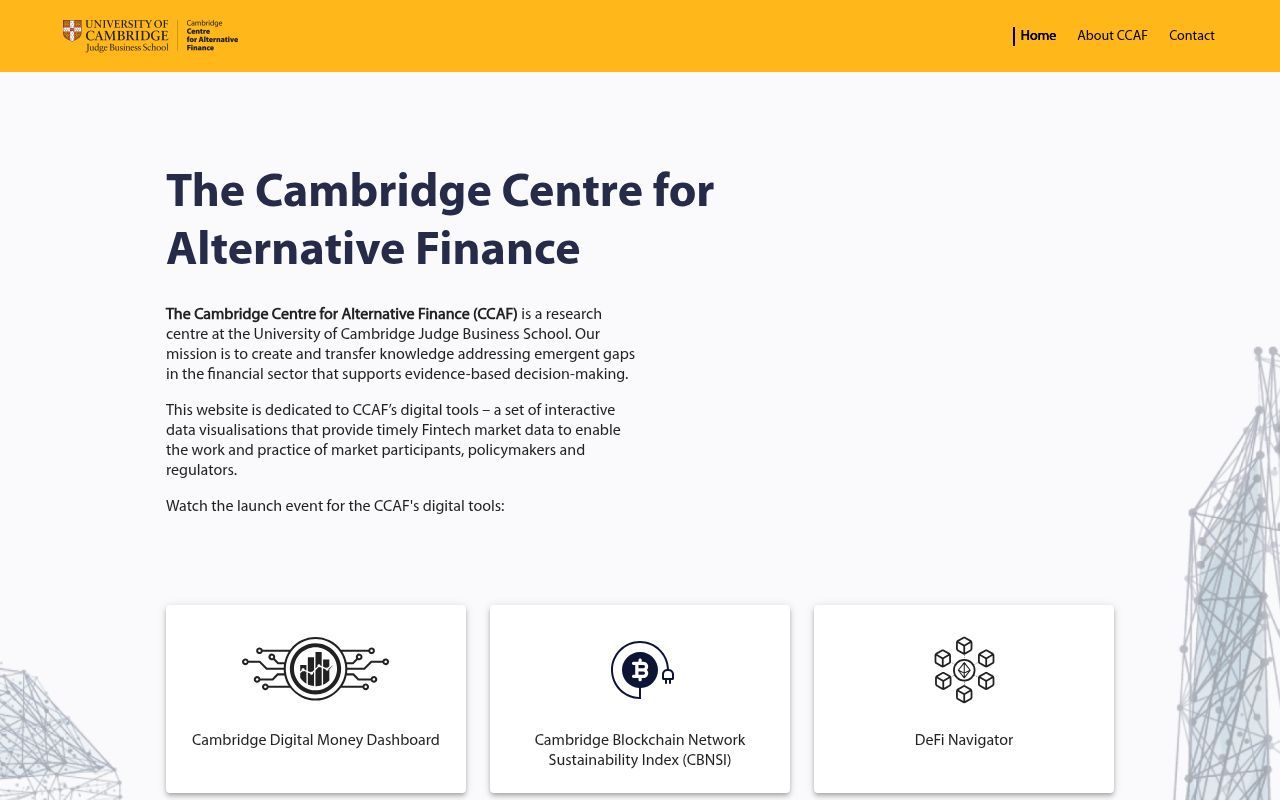 Homepage screenshot of ccaf.io
