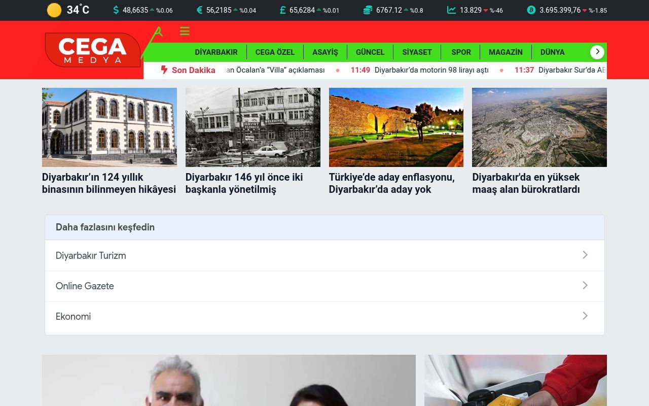 Homepage screenshot of cegamedya.com