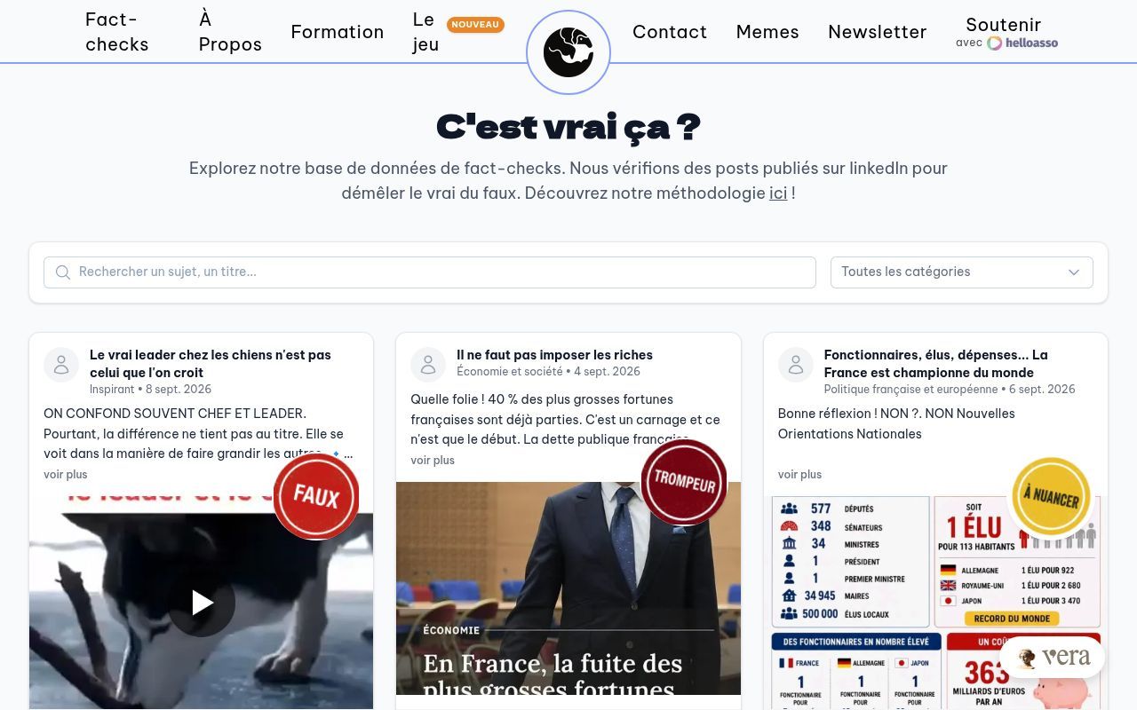Homepage screenshot of cestvraica.com