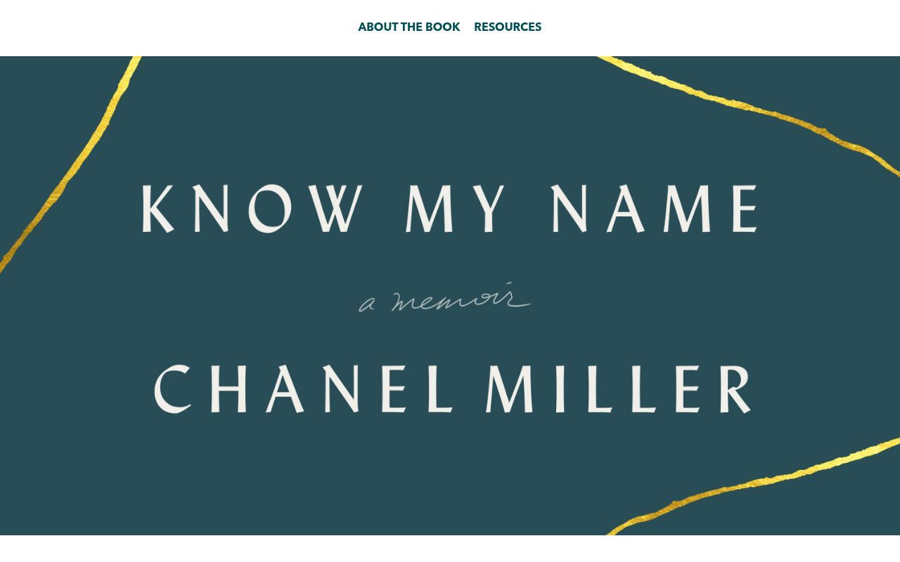 Homepage screenshot of chanel-miller.com