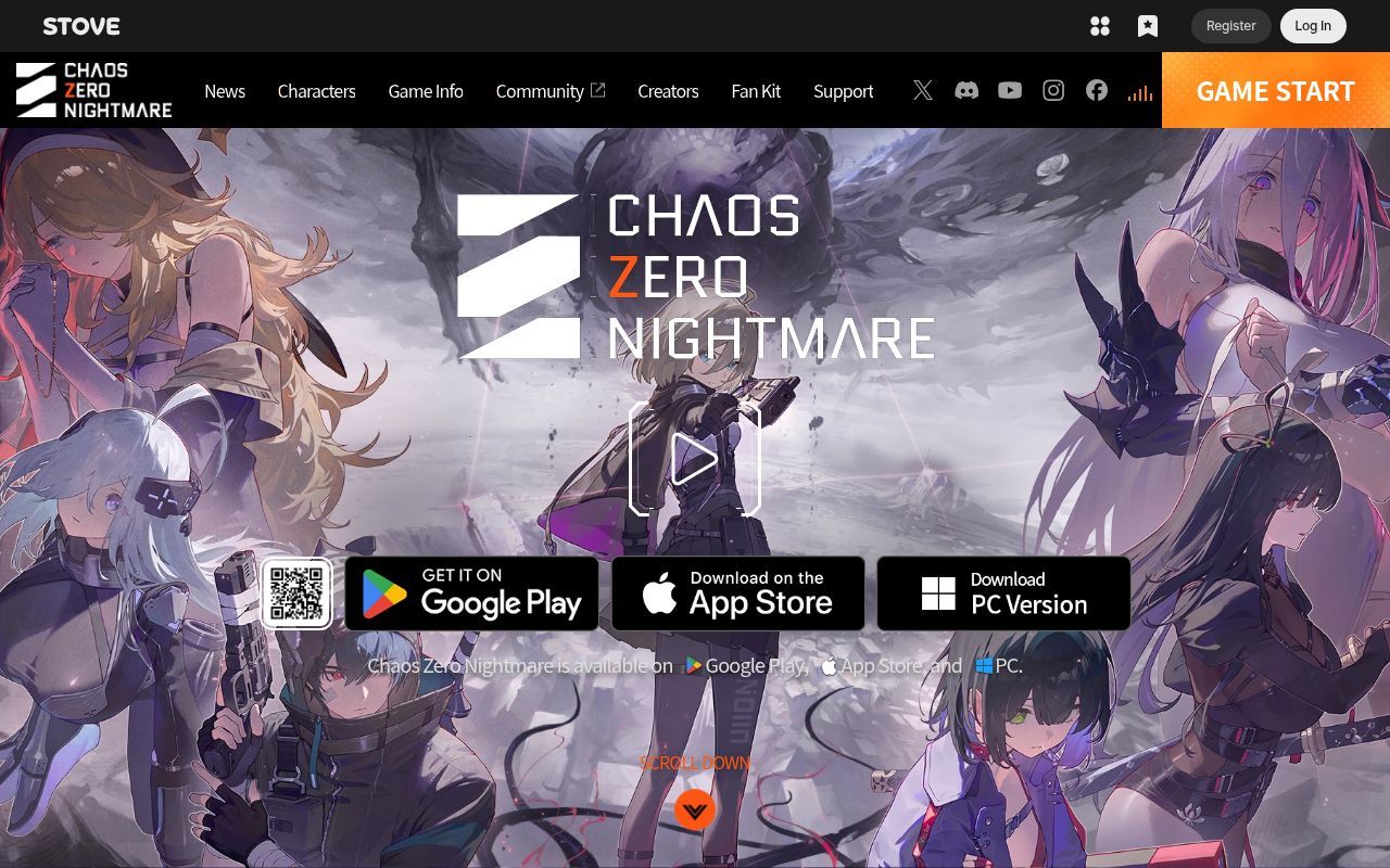Homepage screenshot of chaoszeronightmare.onstove.com