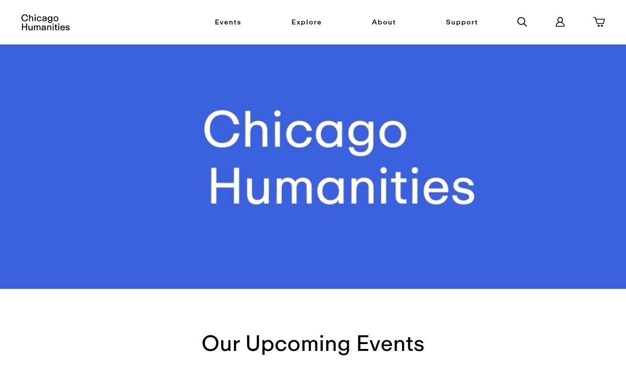 Homepage screenshot of chicagohumanities.org