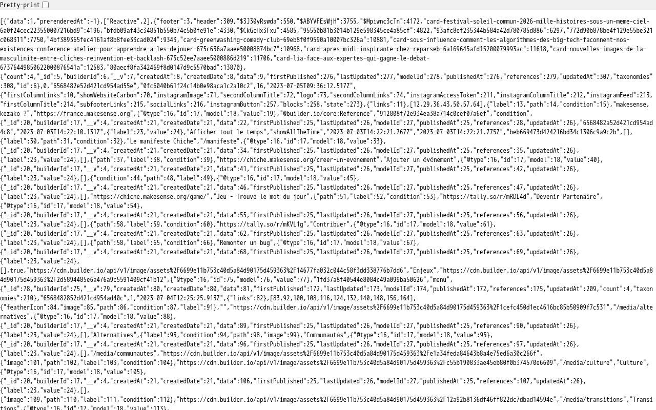 Homepage screenshot of chiche.makesense.org