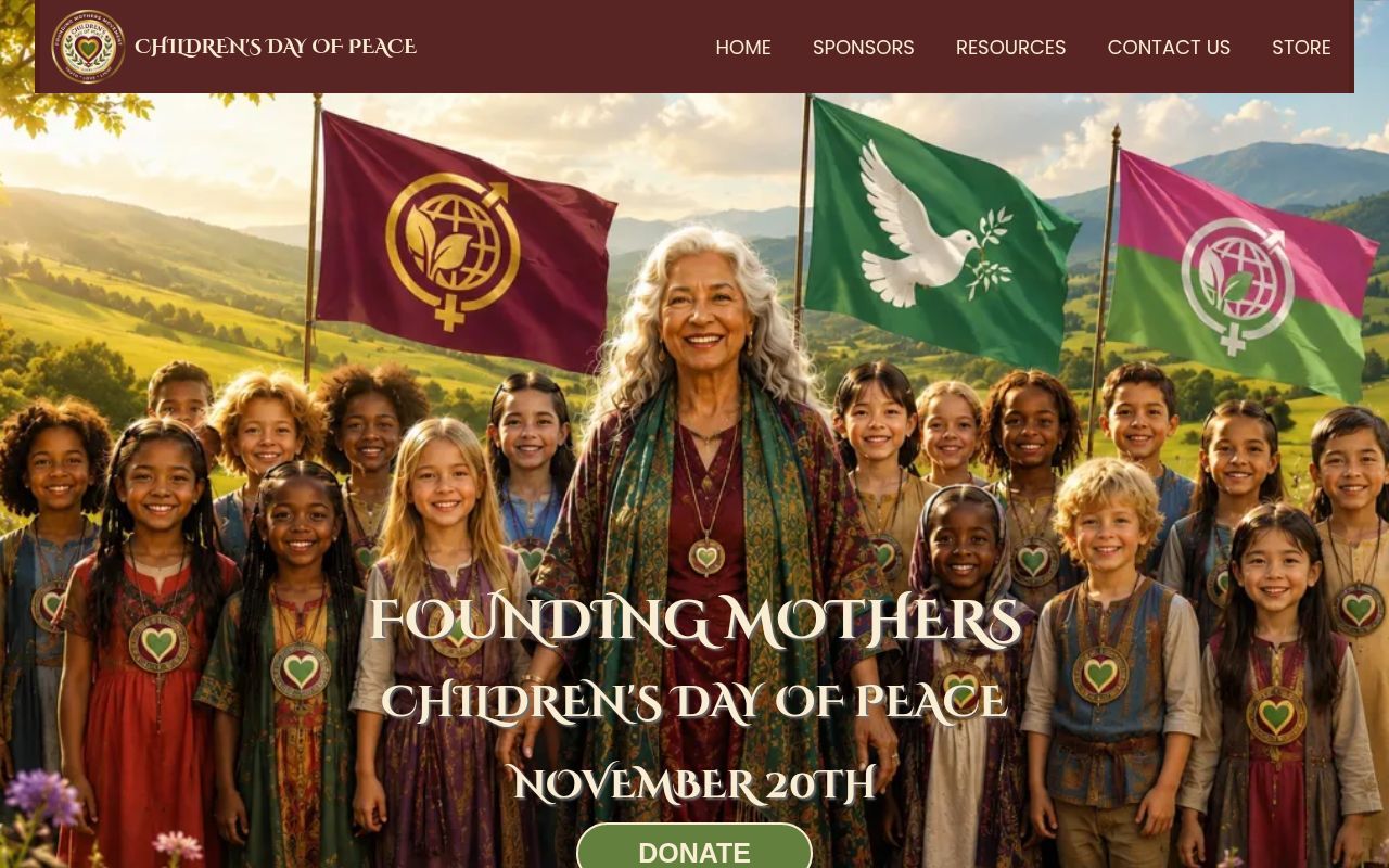Homepage screenshot of childrensdayofpeace.world