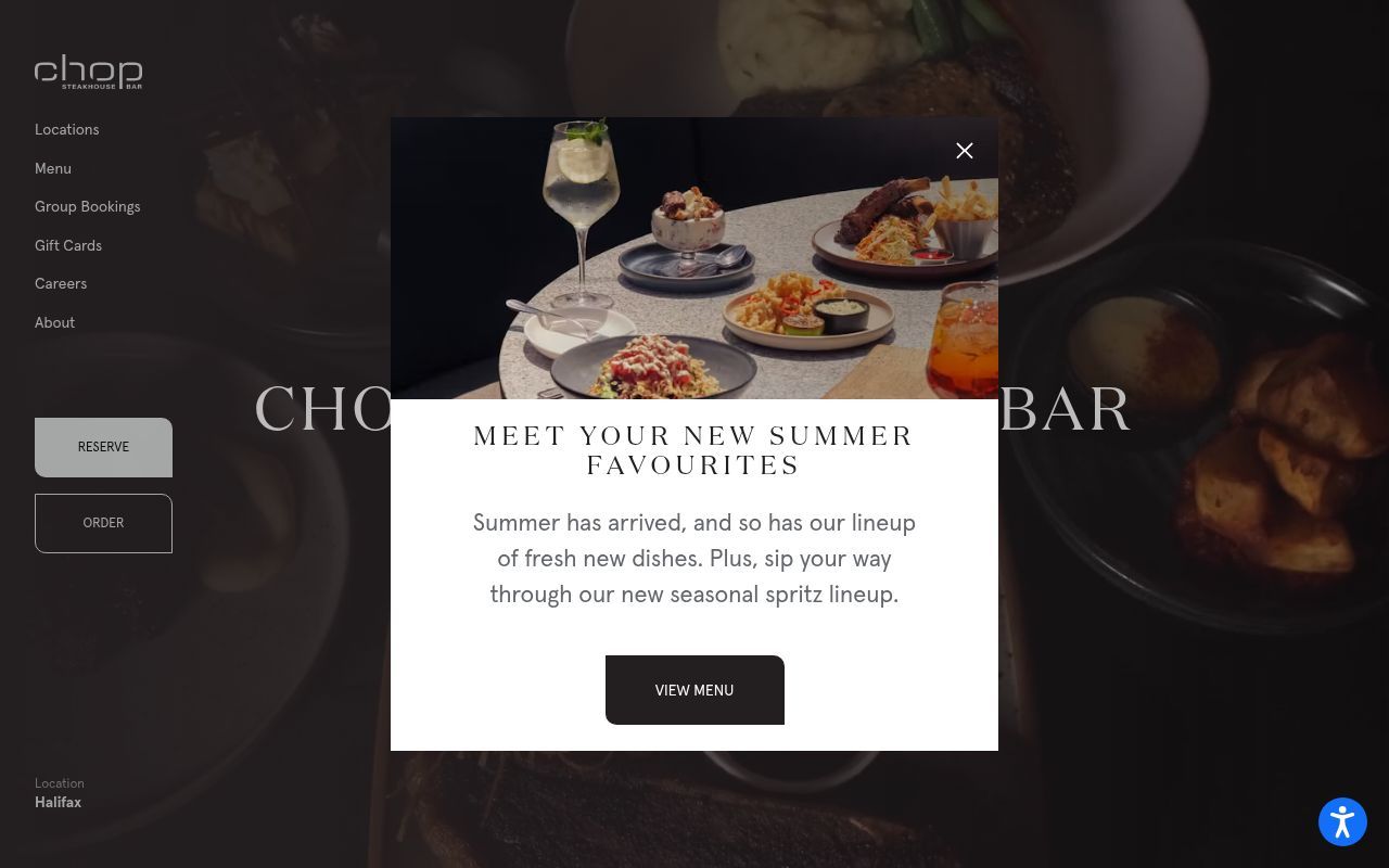 Homepage screenshot of chop.ca