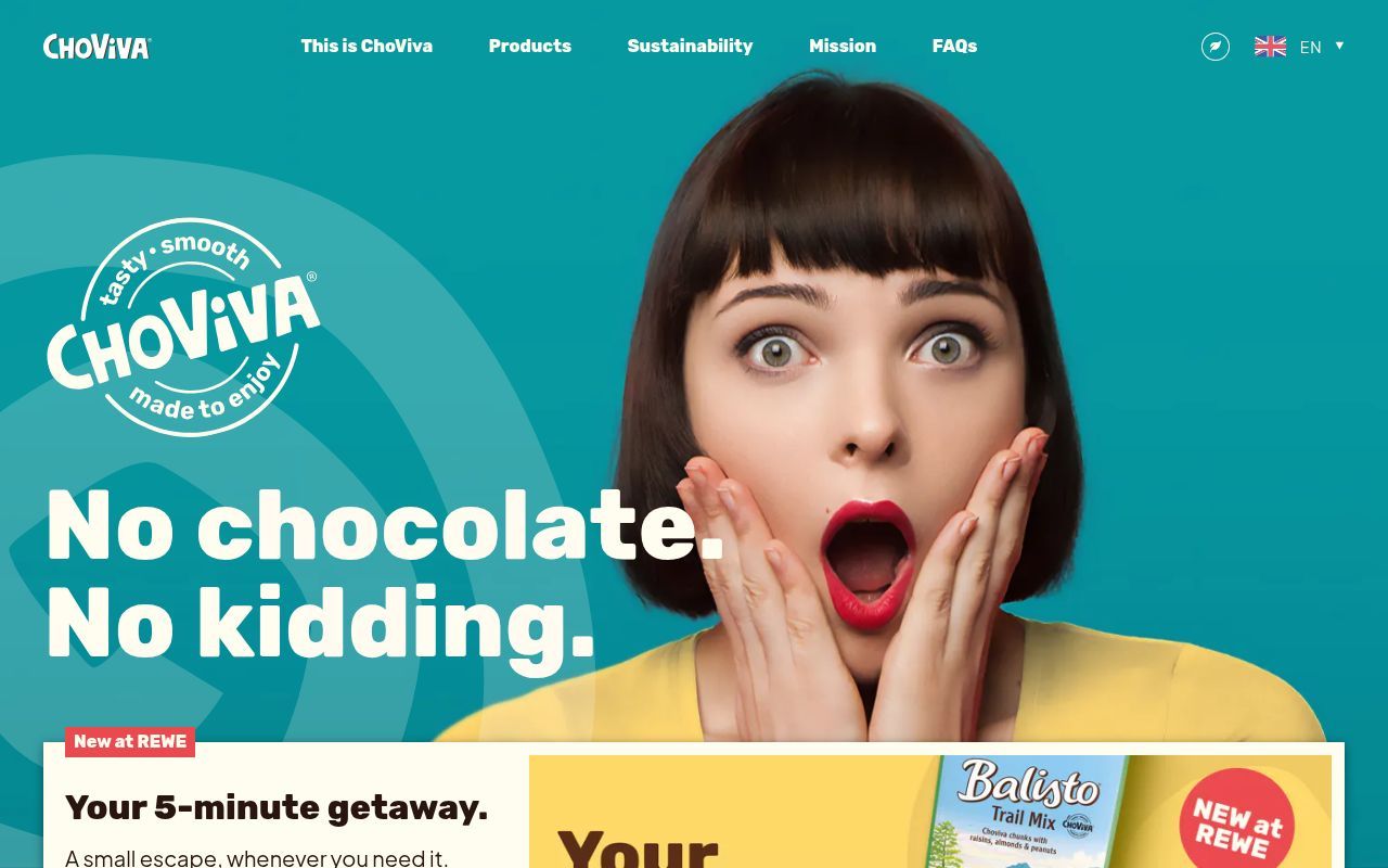 Homepage screenshot of choviva.com