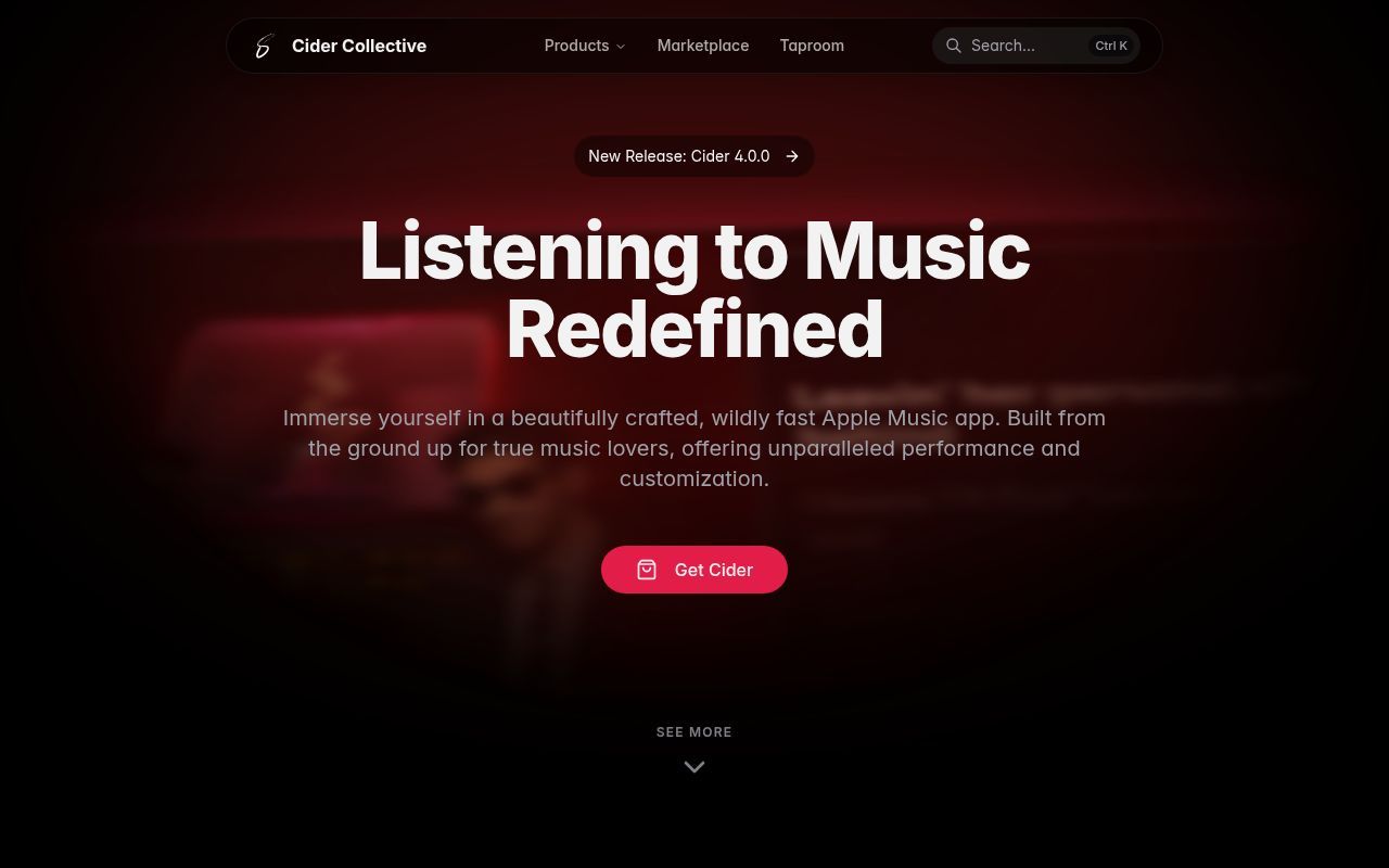 Homepage screenshot of cider.sh