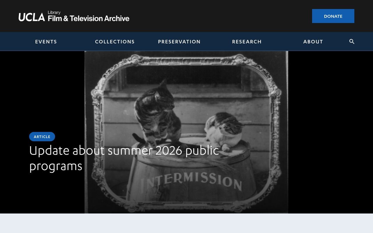 Homepage screenshot of cinema.ucla.edu