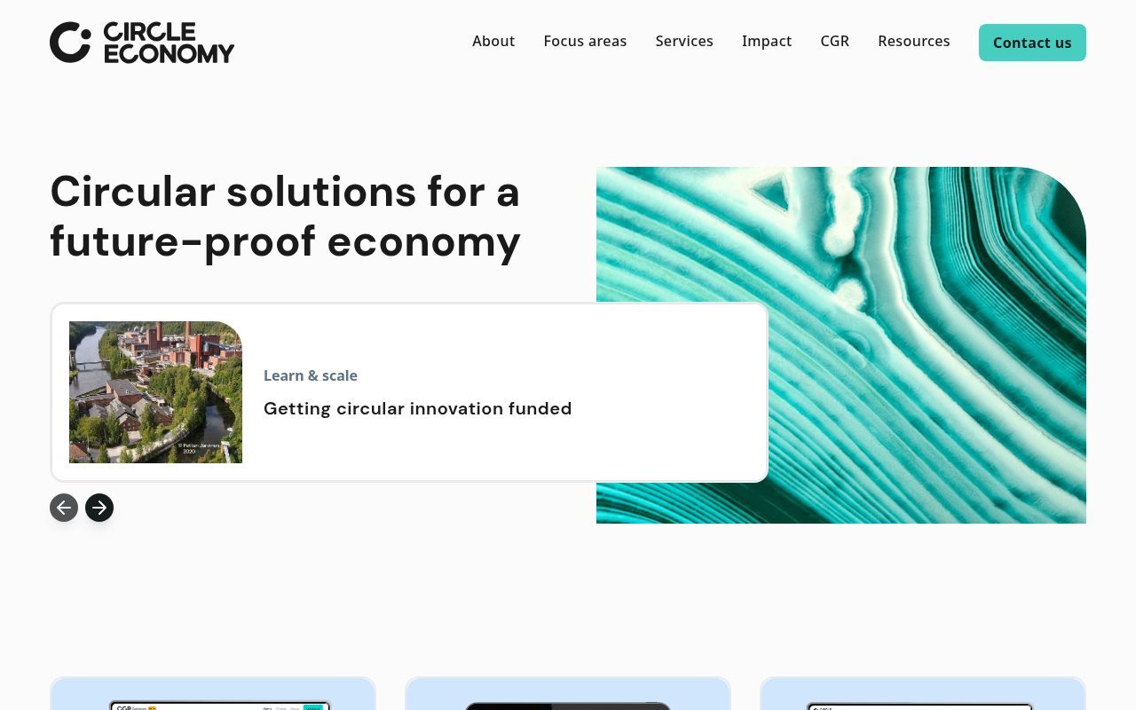 Homepage screenshot of circle-economy.com