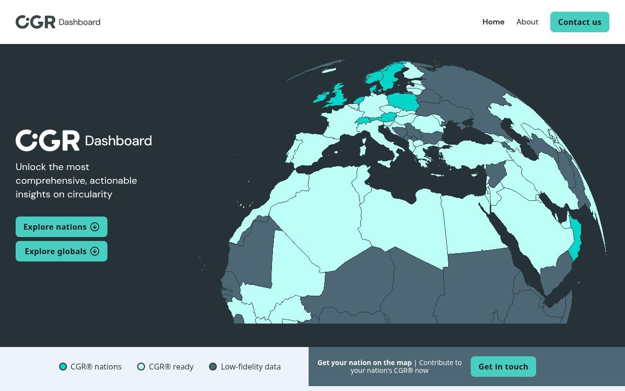 Homepage screenshot of circularity-gap.world