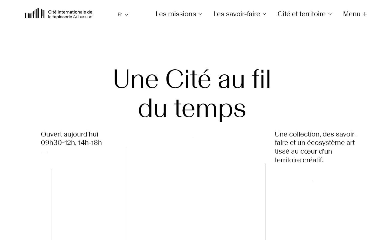 Homepage screenshot of cite-tapisserie.fr