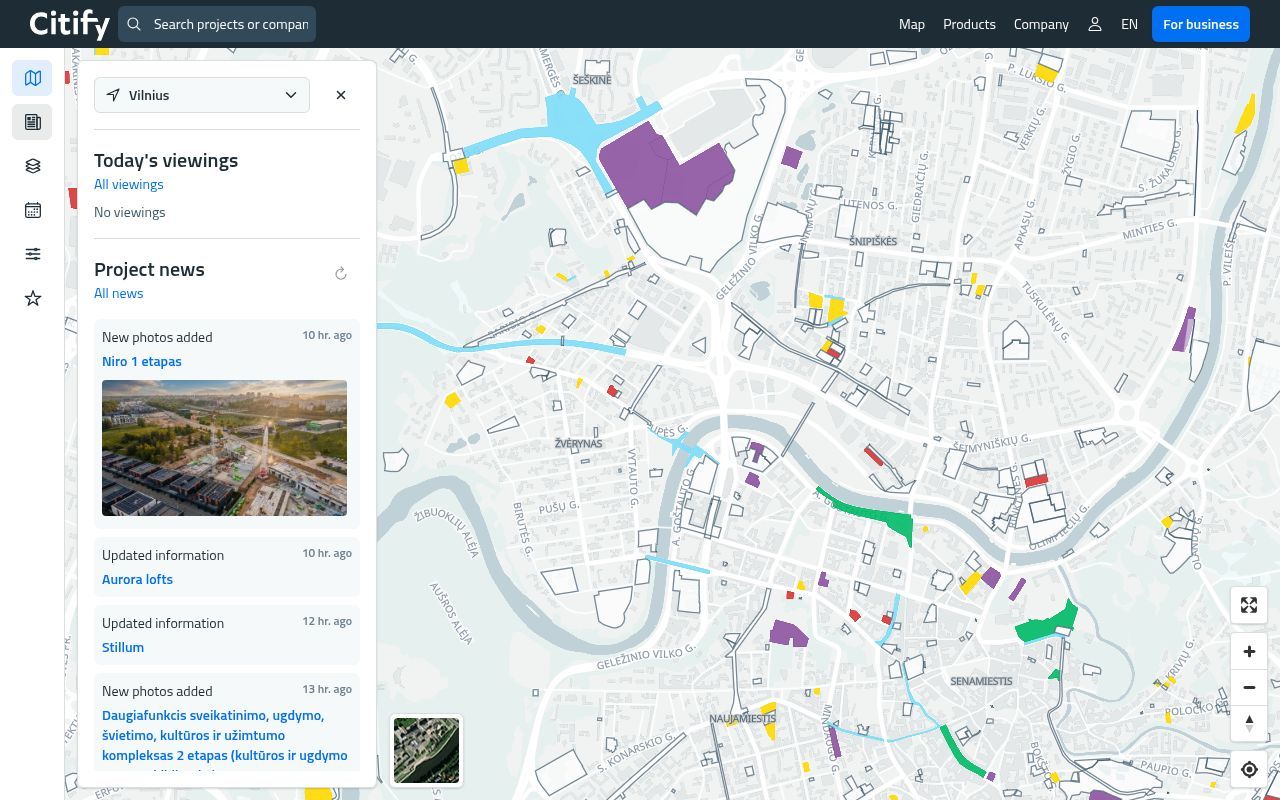 Homepage screenshot of citify.eu