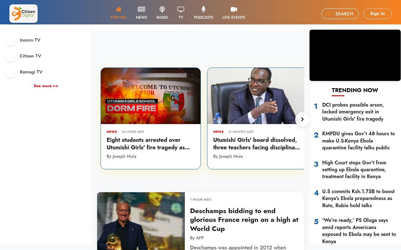 Homepage screenshot of citizen.digital