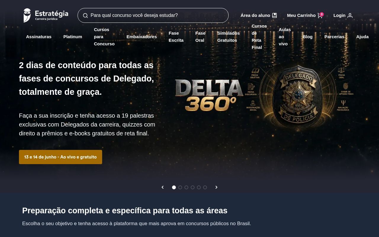 Homepage screenshot of cj.estrategia.com