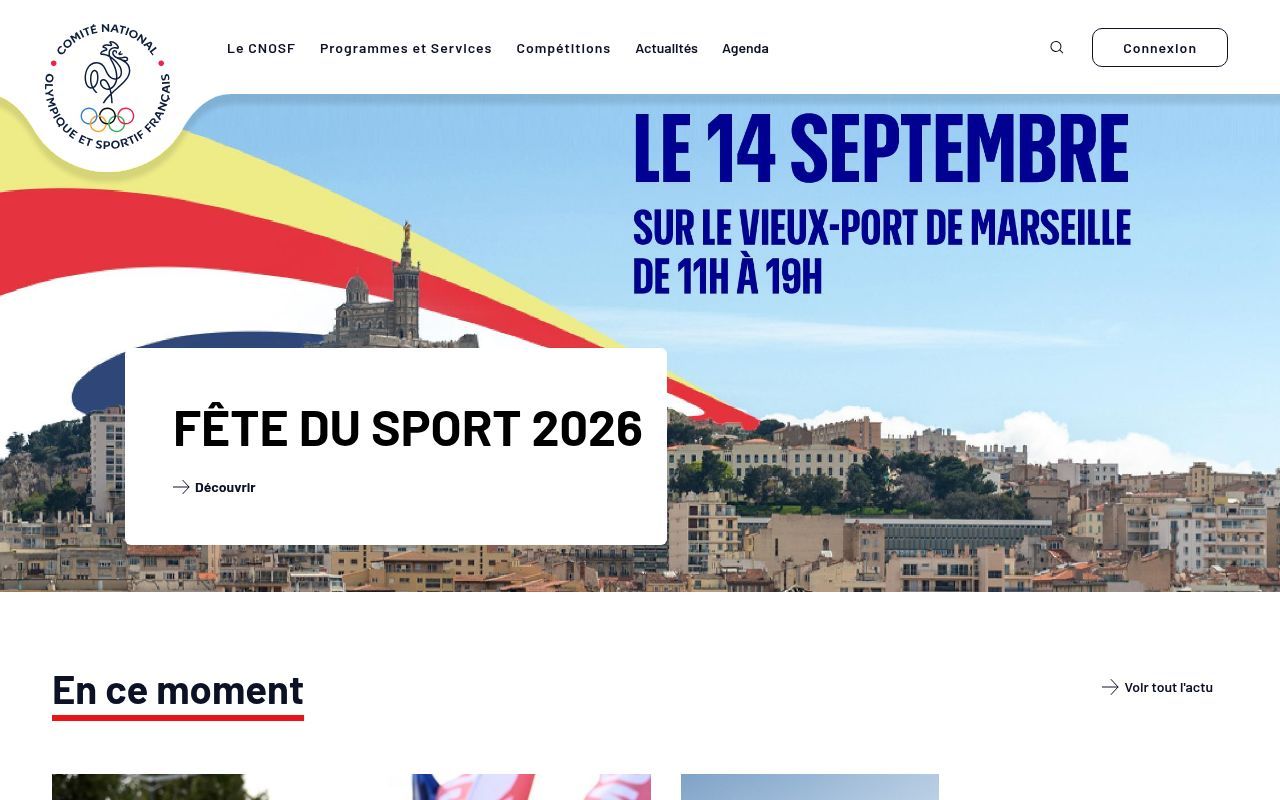 Homepage screenshot of cnosf.franceolympique.com
