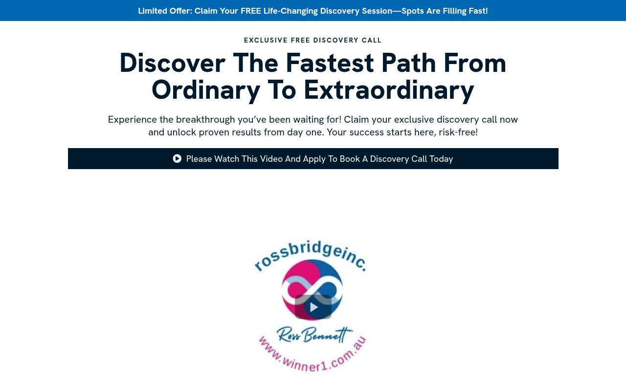 Homepage screenshot of coaching.winner1.com.au