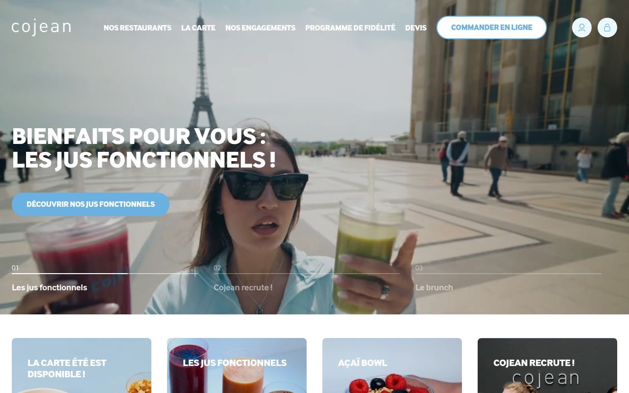 Homepage screenshot of cojean.fr