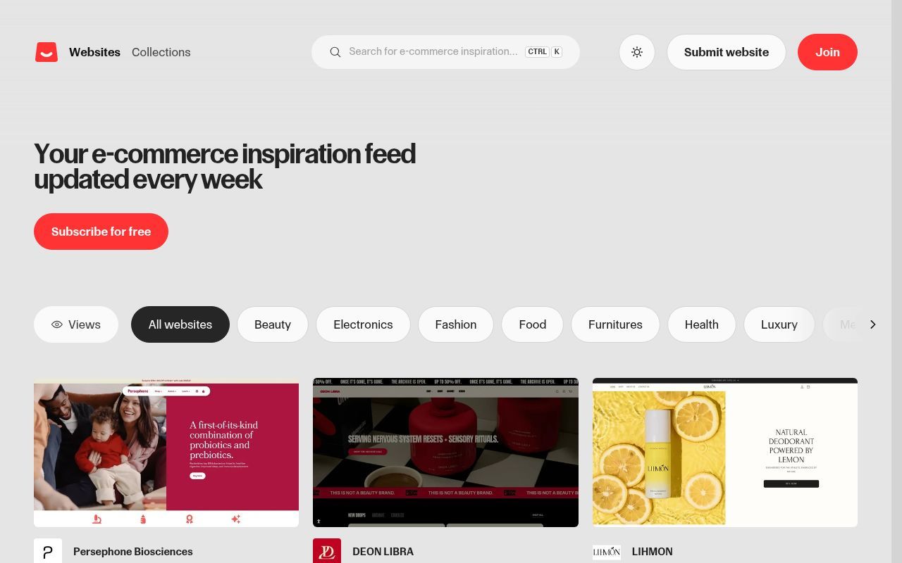 Homepage screenshot of commerce.design