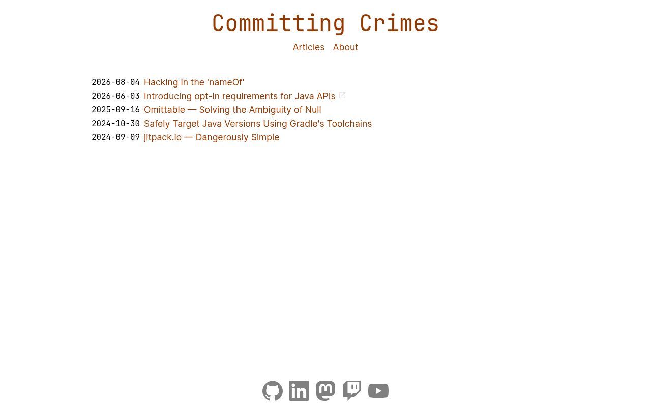 Homepage screenshot of committing-crimes.com
