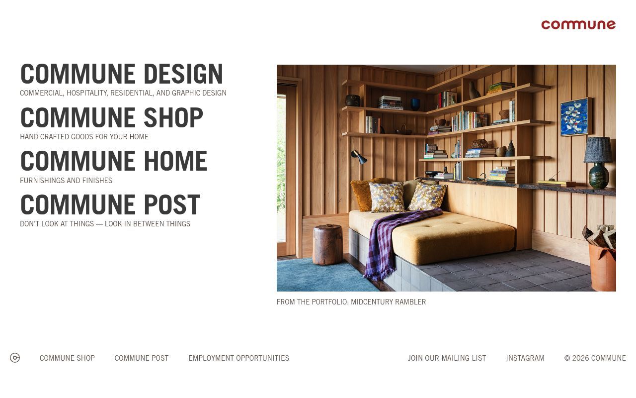 Homepage screenshot of communedesign.com