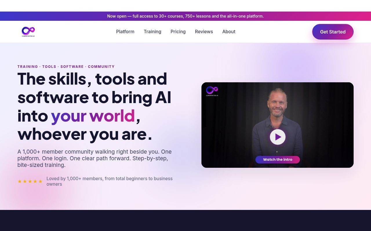 Homepage screenshot of communitee.ai