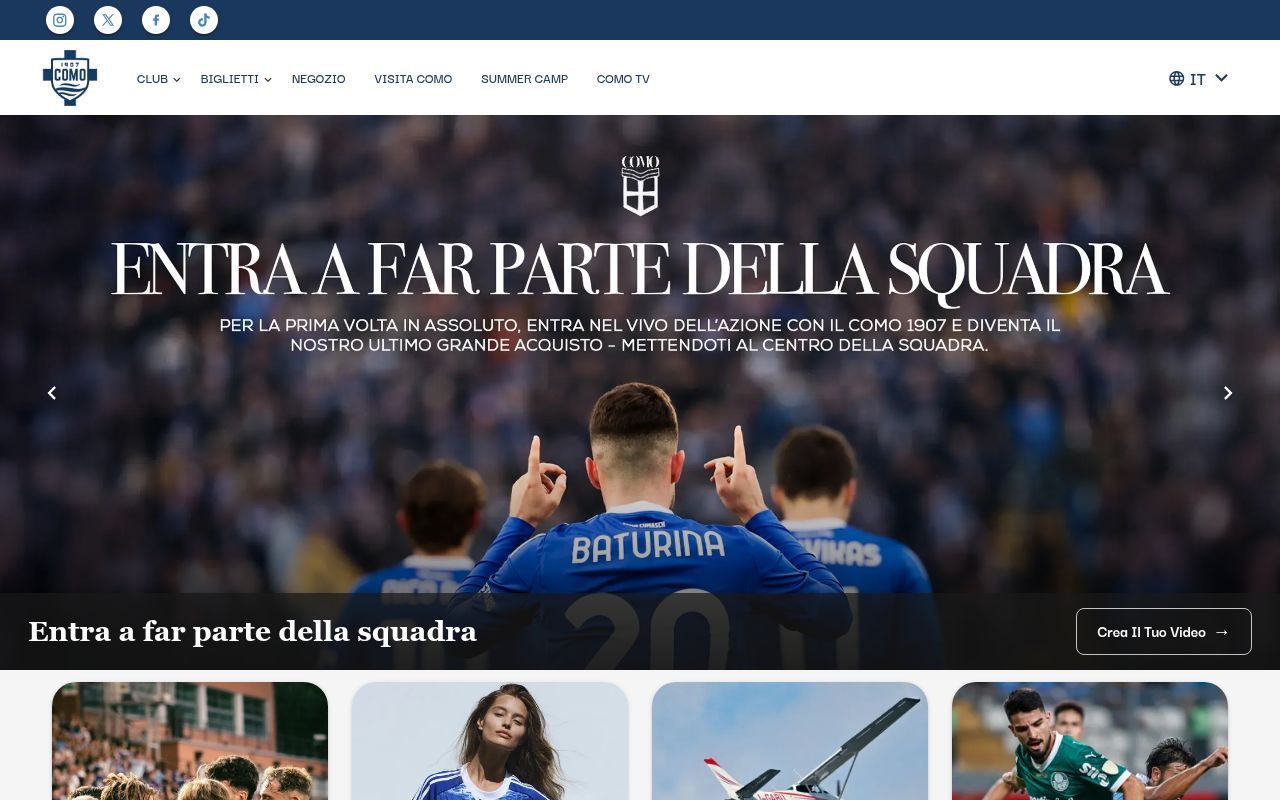 Homepage screenshot of comofootball.com