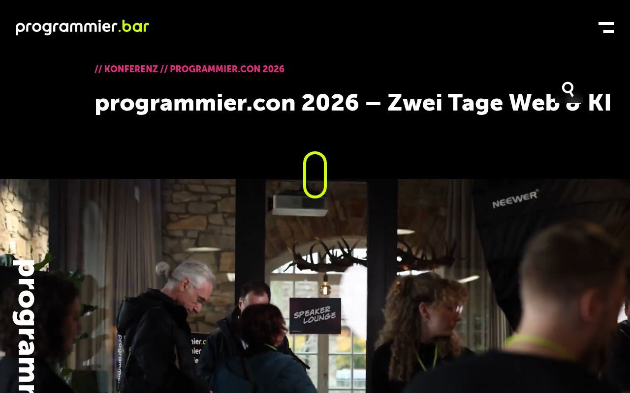 Homepage screenshot of con.programmier.bar