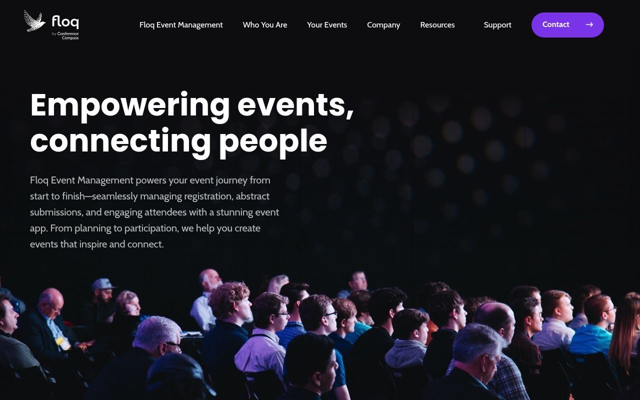 Homepage screenshot of conferencecompass.com