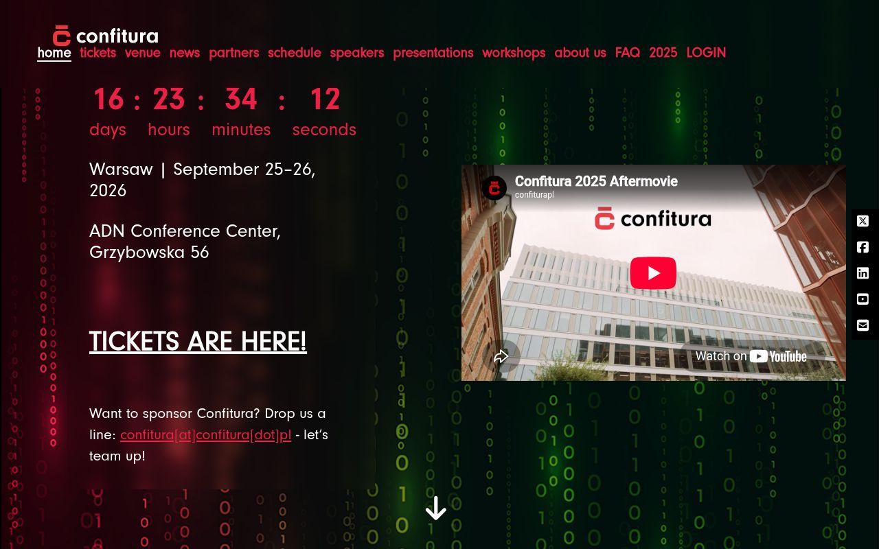 Homepage screenshot of confitura.pl