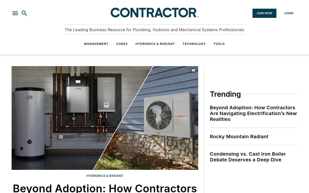 Homepage screenshot of contractormag.com
