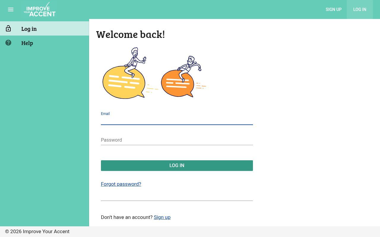 Homepage screenshot of course.improveyouraccent.co.uk