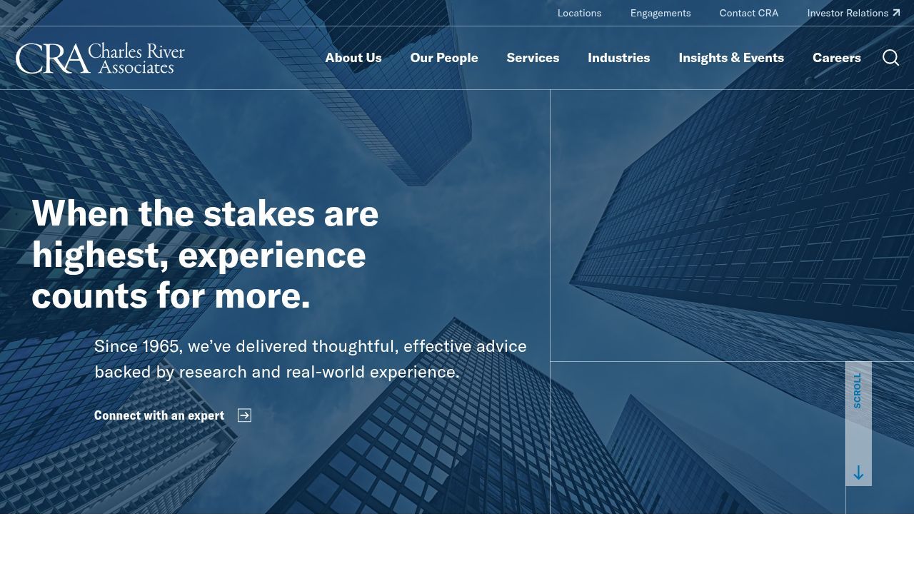 Homepage screenshot of crai.com