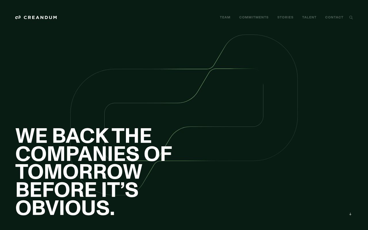 Homepage screenshot of creandum.com