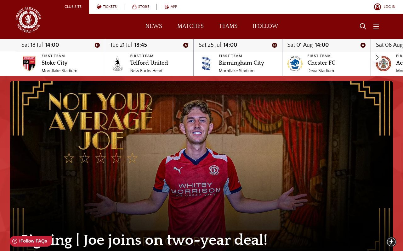 Homepage screenshot of crewealex.net