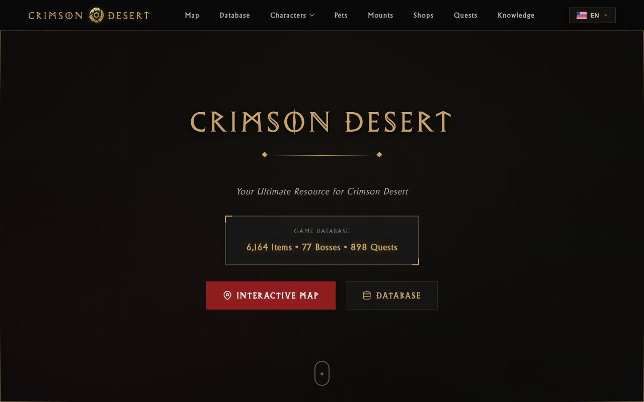 Homepage screenshot of crimsondesert.gg