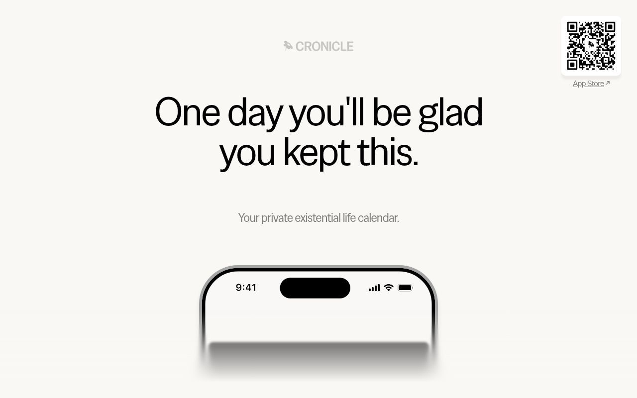 Homepage screenshot of cronicle.me