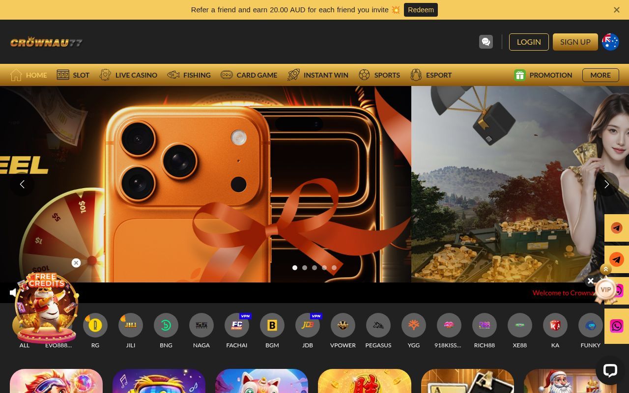 Homepage screenshot of crownau77.info
