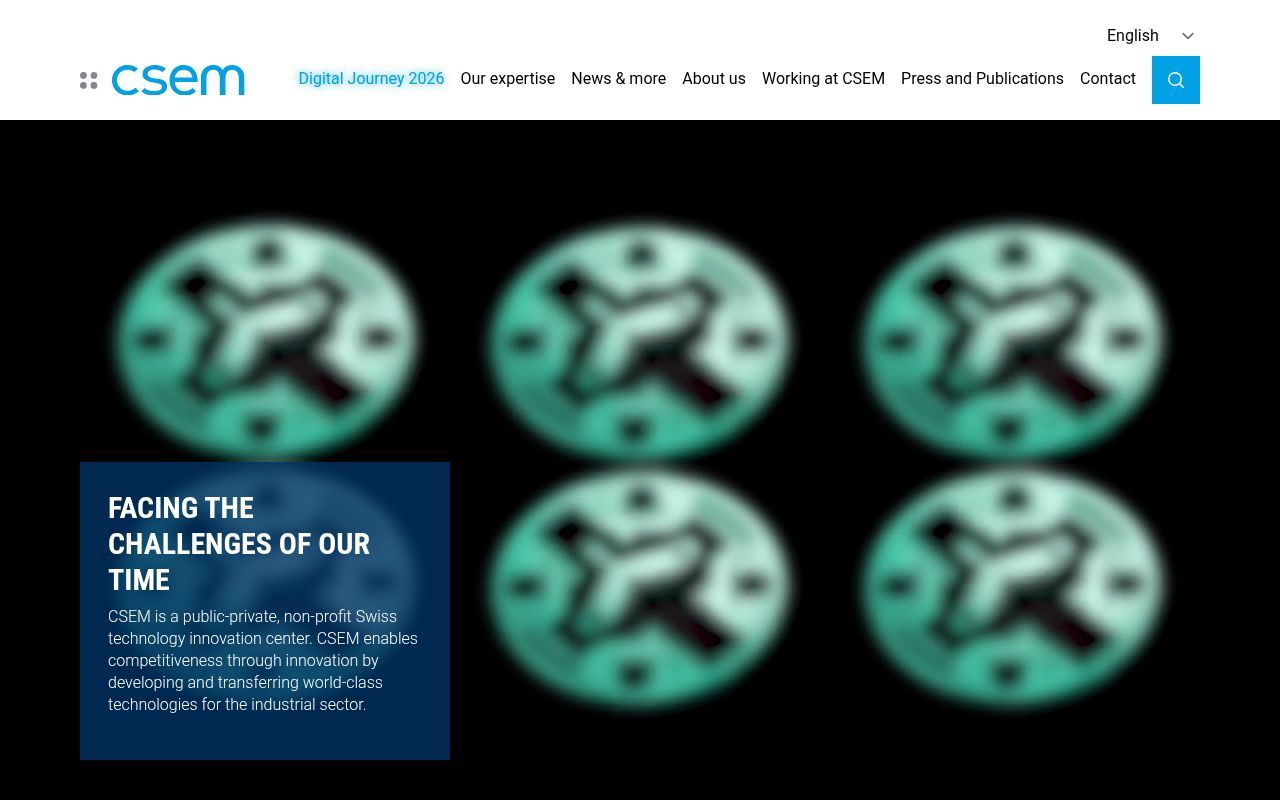 Homepage screenshot of csem.ch