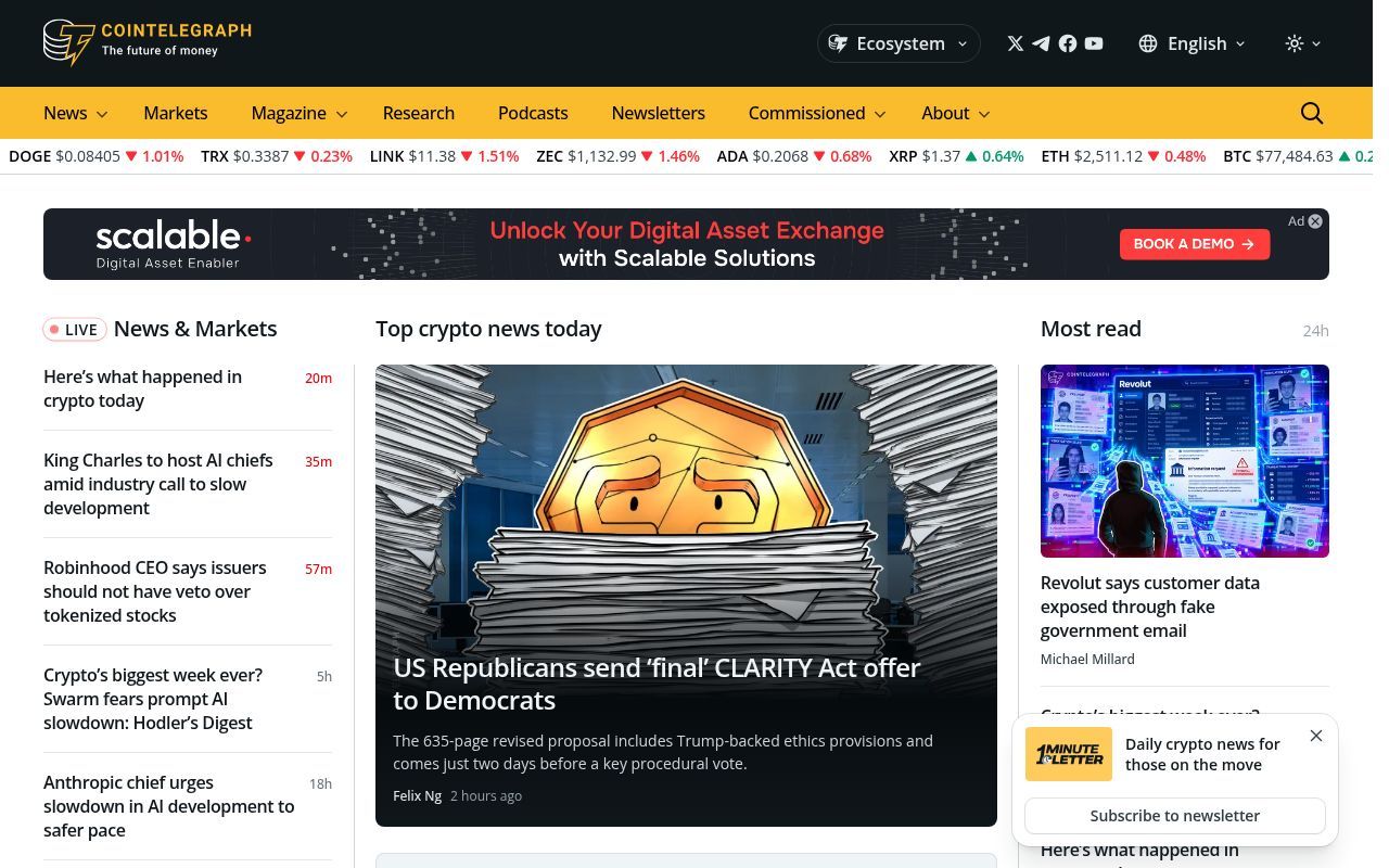 Homepage screenshot of ct.com