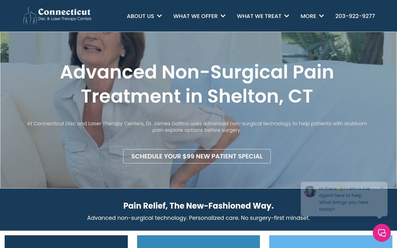 Homepage screenshot of ctdisccenters.com