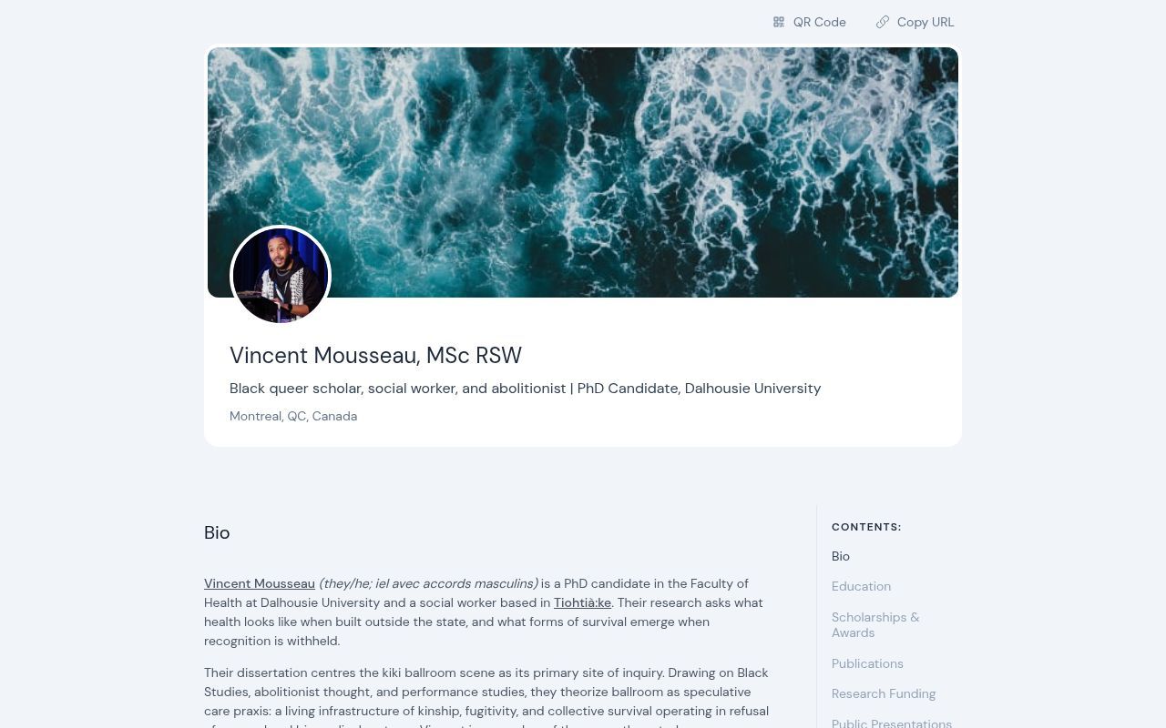 Homepage screenshot of cv.vincentmousseau.net