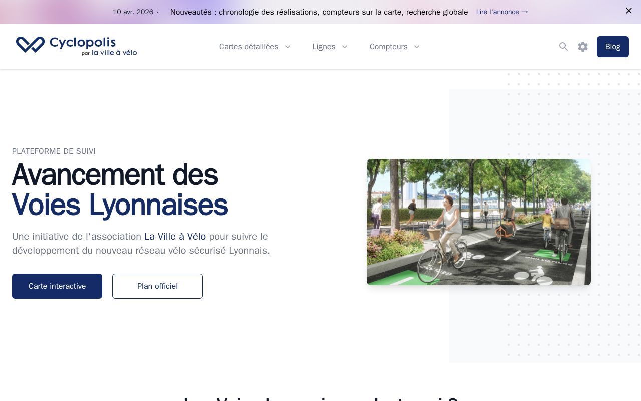 Homepage screenshot of cyclopolis.fr