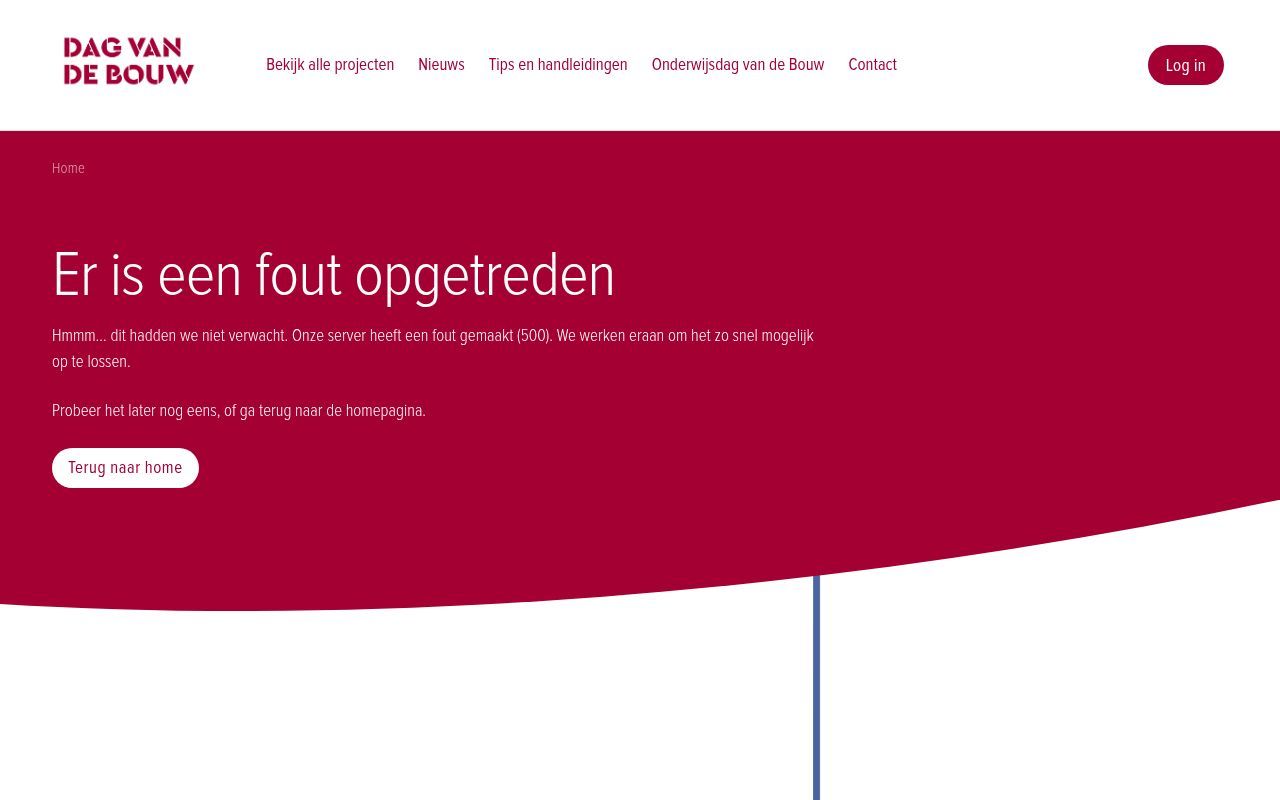 Homepage screenshot of dagvandebouw.nl