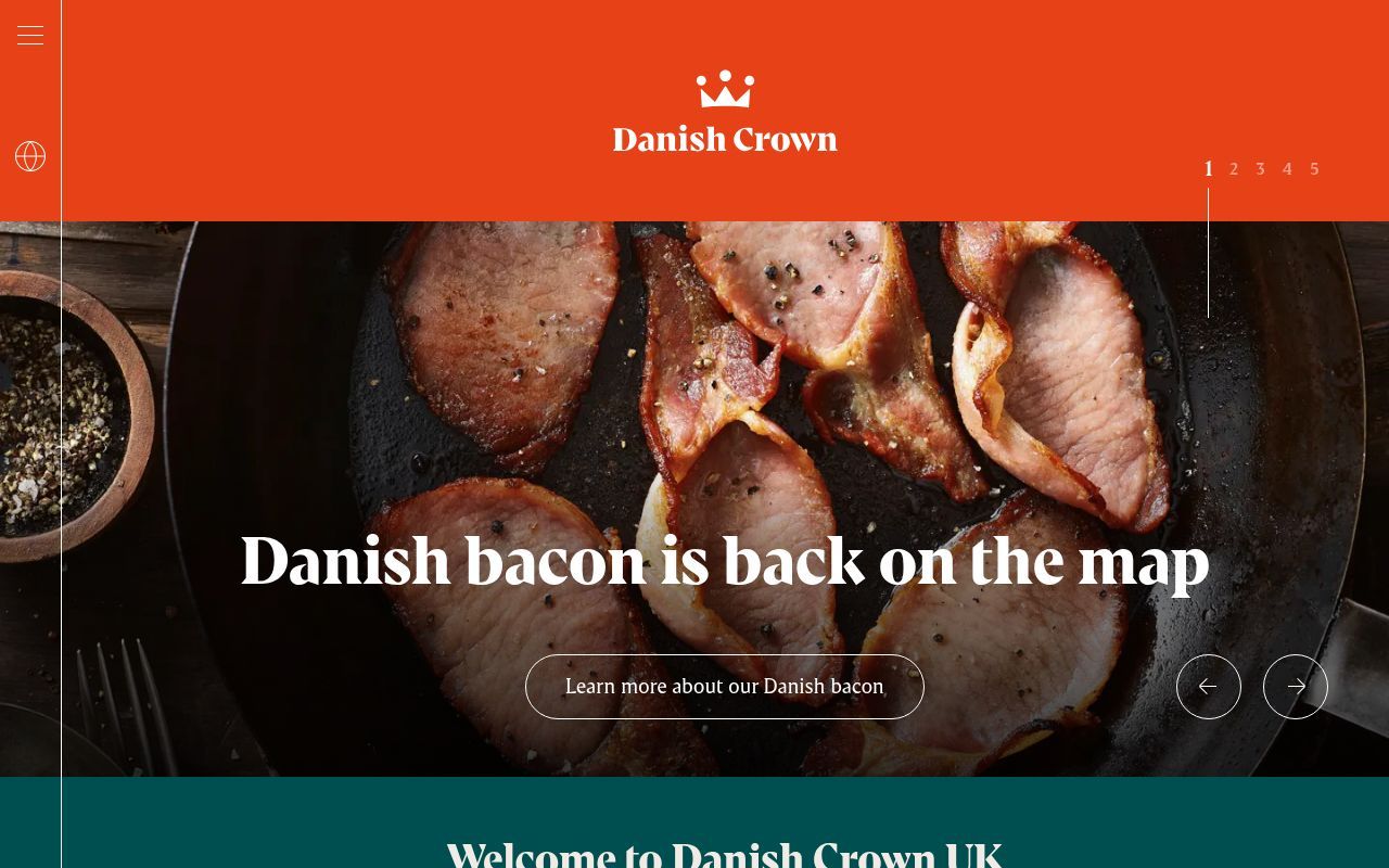 Homepage screenshot of danishcrown.com