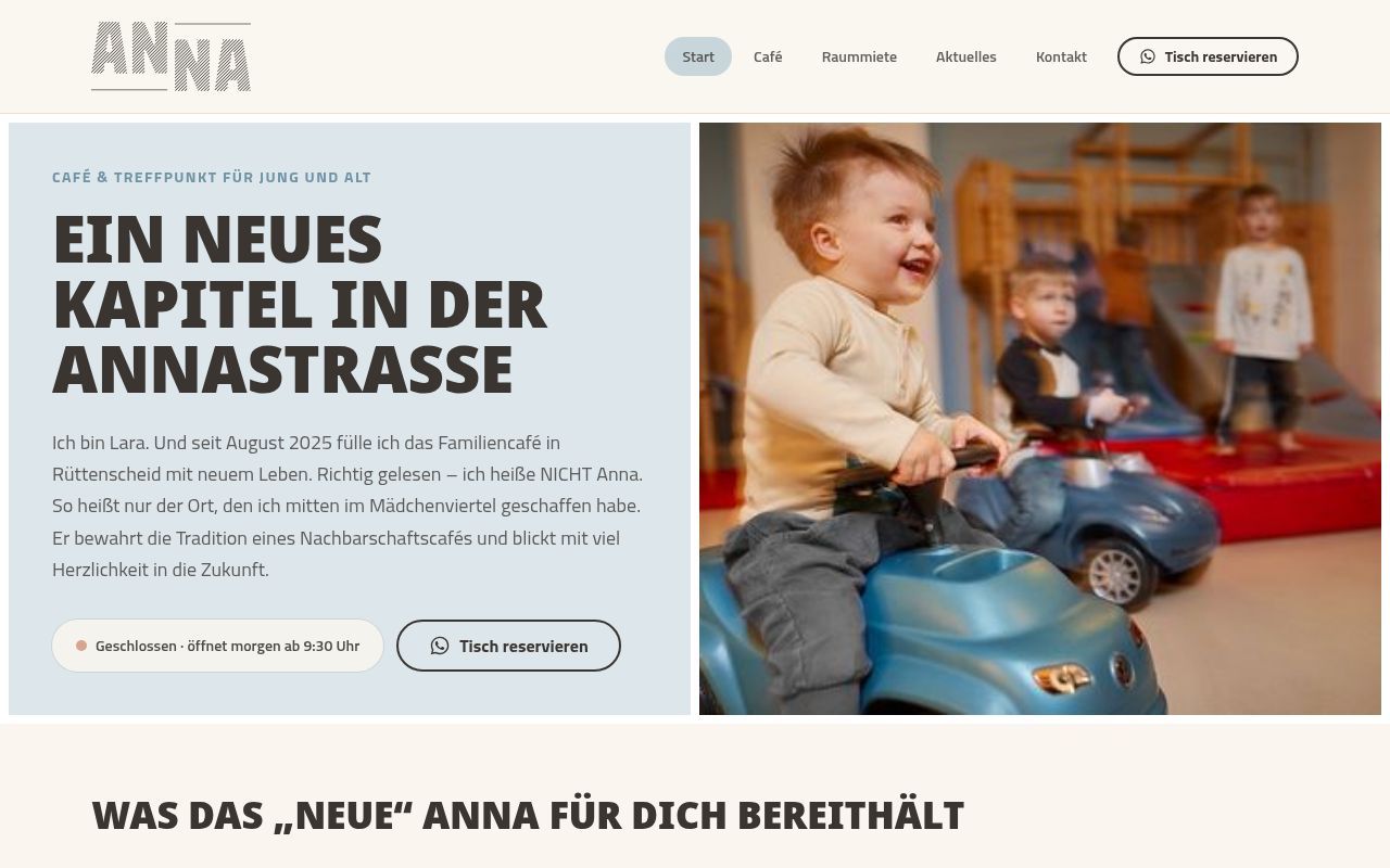 Homepage screenshot of dasanna.de