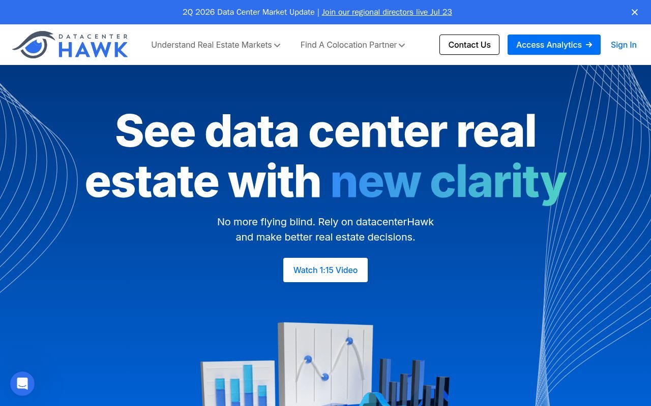 Homepage screenshot of datacenterhawk.com
