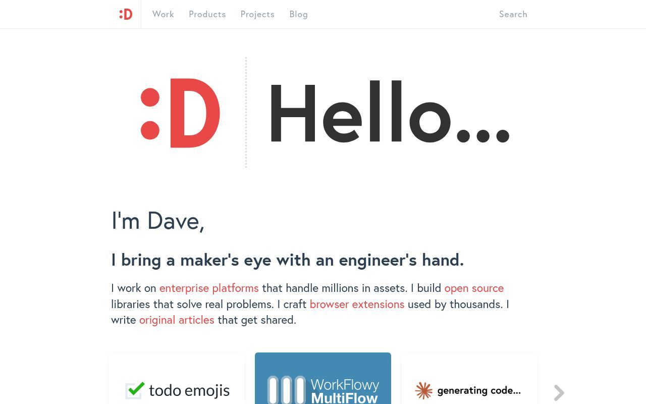 Homepage screenshot of davestewart.co.uk