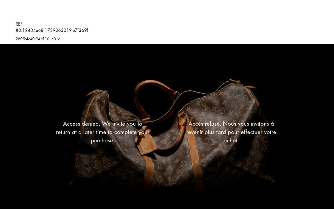 Homepage screenshot of de.louisvuitton.com